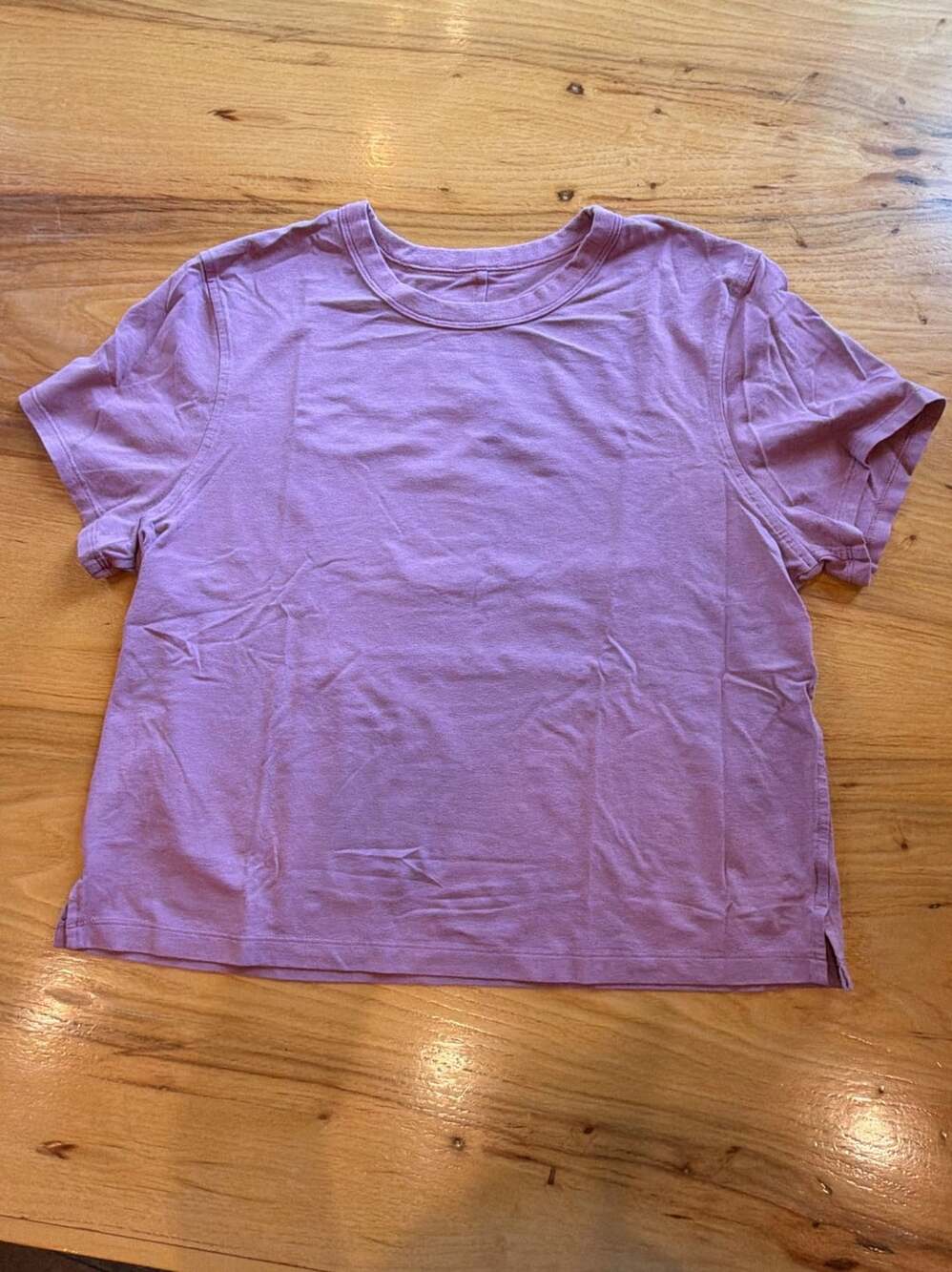 Lululemon All Yours Crop Tee Purple Cotton Short Sleeve Crewneck Top